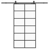 vidaXL Porta deslizante c/ conj. ferragens 90x205cm vidro ESG preto