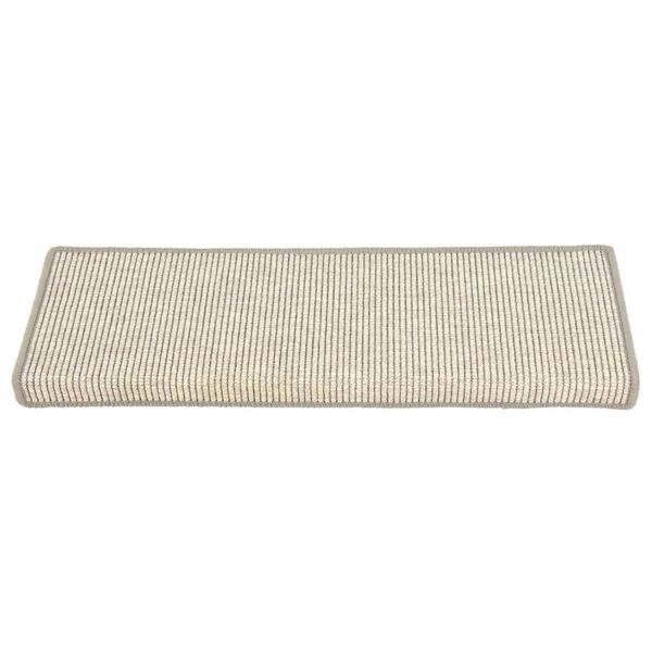 vidaXL Tapetes de escada 15 pe&ccedil;as 65x21x4 cm prateados com borda retangular