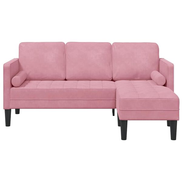 vidaXL Conjunto de Sof&aacute;s Rosa P&aacute;lido 173 x 131 x 67 cm Veludo