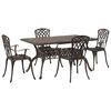 vidaXL Conjunto de Jantar para Jardim 5 unid. Bronze Alum&iacute;nio