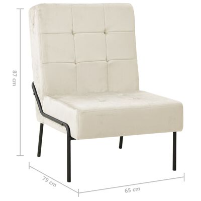 vidaXL Cadeira de descanso 65x79x87 cm veludo creme