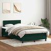 vidaXL Cama com molas/colch&atilde;o 120x220 cm veludo verde-escuro