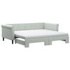 vidaXL Sof&aacute;-cama c/ gavet&atilde;o e colch&otilde;es 90x190 cm veludo cinzento-claro