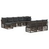 vidaXL Conjunto de Sof&aacute; de Jardim 10 unid. Cinzento vime PE