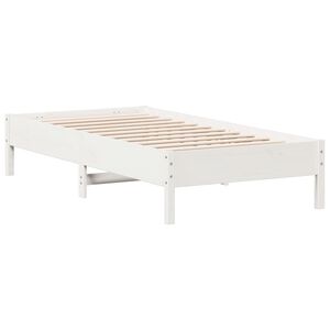 vidaXL Cama sem colch&atilde;o 90x190 cm madeira de pinho maci&ccedil;a branco