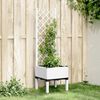 vidaXL Vaso/floreira de jardim c/ treli&ccedil;a 40x40x142 cm PP branco