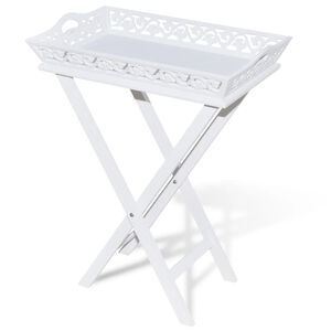 vidaXL Mesa lateral com tabuleiro branco