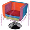 vidaXL Poltrona cubo de tecido com design de retalhos
