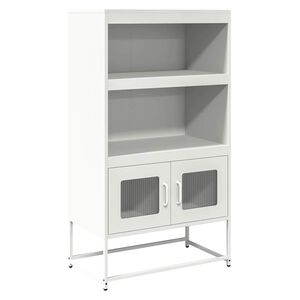 vidaXL Aparador alto 68x39x123 cm a&ccedil;o branco
