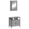 vidaXL 2 pcs conjunto m&oacute;veis WC derivados de madeira sonoma cinza