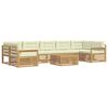 vidaXL Conjunto de Sof&aacute;s para Exterior 8 unid. 7 lugar Branco e Creme