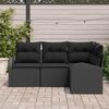 vidaXL Conjunto de Sofá de Jardim 4 pcs Preto vime PE