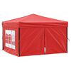 vidaXL Tenda para festas dobr&aacute;vel com paredes laterais 3x3 m vermelho