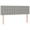 vidaXL Cama box spring c/ colch&atilde;o e LED 140x190 cm tecido cinza-claro