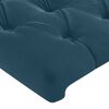 vidaXL Cabeceira de cama c/ luzes LED veludo 100x7x78/88cm azul-escuro
