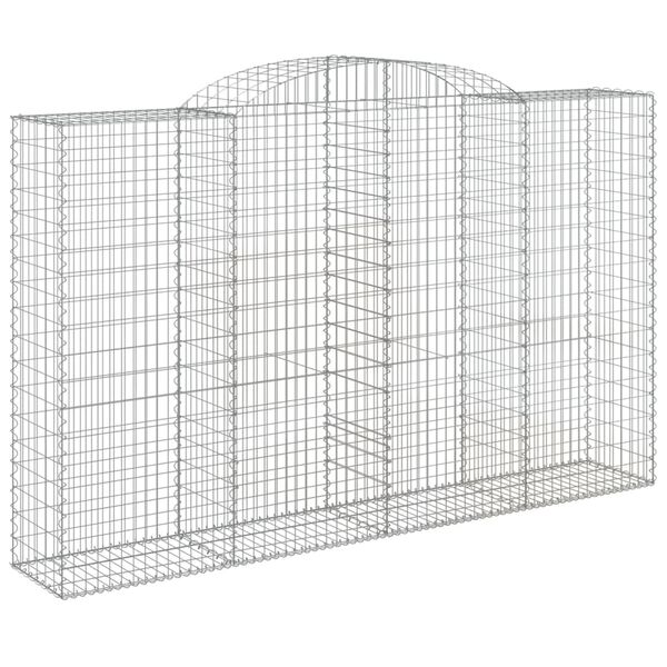 vidaXL Cesto gabião arqueado 300x50x180/200 cm ferro galvanizado