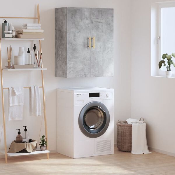 vidaXL Arm&aacute;rio de parede 69,5x34x90 cm cinzento cimento