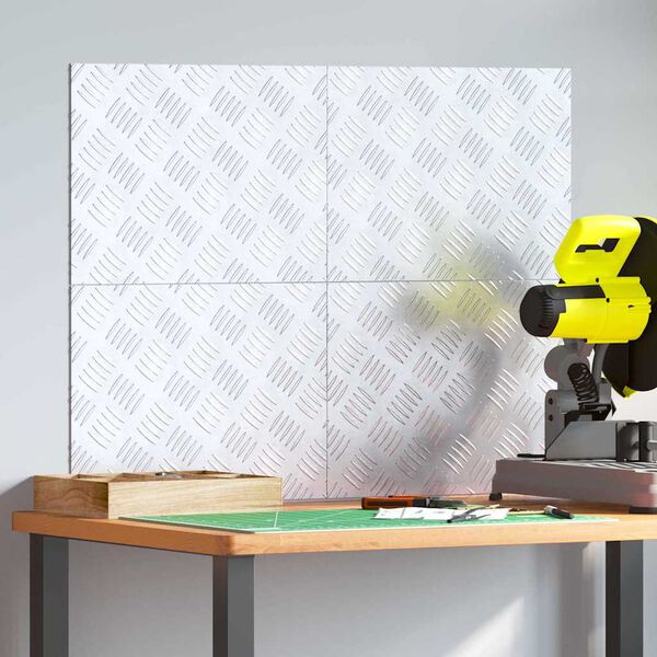 vidaXL Degrau Retangular 4 pcs Prateado 40 x 30 cm Alum&iacute;nio