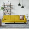 vidaXL Sof&aacute;-cama com apoio de bra&ccedil;os veludo amarelo