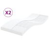 vidaXL Colch&otilde;es de espuma 2 pcs 90x200 cm 7 zonas dureza 20 ILD branco
