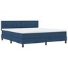 vidaXL Cama Box com cabeceira Manual Azul 180 x 200 cm tecido