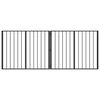 vidaXL Port&atilde;o para Cachorros 2 pcs Preto 100 x 80 cm A&ccedil;o Galvanizado