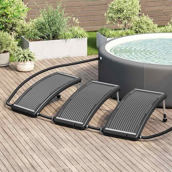 vidaXL Painéis de aquecimento solar curvos p/ piscina 3 pcs 110x65 cm