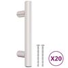 vidaXL Puxadores para m&oacute;veis 20 pcs 64 mm a&ccedil;o inoxid&aacute;vel prateado
