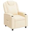 vidaXL Poltrona reclin&aacute;vel Creme 75 x 95 x 106 cm Tecido