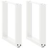 vidaXL P&eacute;s para mesa de centro em formato de U, 2 pe&ccedil;as, branco, 38x(42-43) cm, a&ccedil;o
