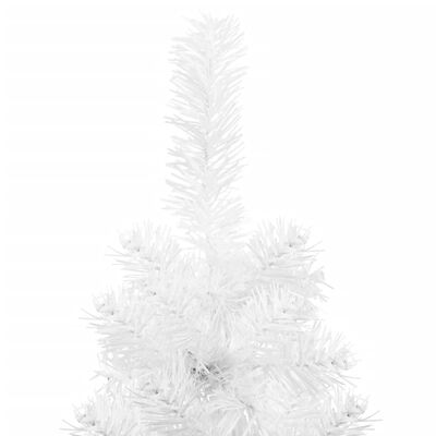 vidaXL Meia árvore de Natal fina com suporte 210 cm branco