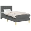 vidaXL Estrutura de cama com colch&atilde;o Cinza Escuro 90 x 190 cm tecido