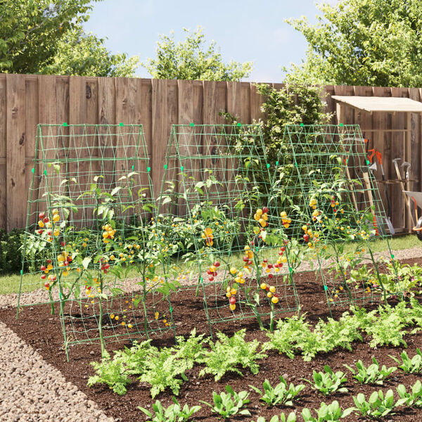 vidaXL Treli&ccedil;as jardim p/ plantas trepadeiras 3 pcs estrutura em A a&ccedil;o