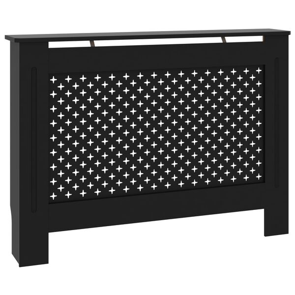 vidaXL Cobertura de radiador 112x19x81,5 cm MDF preto