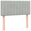 vidaXL Cama com molas/colch&atilde;o cinzento-claro 80x220 cm veludo