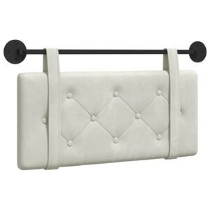 vidaXL Cabeceira Suspensa Creme 90 x 55 x 5 cm Veludo
