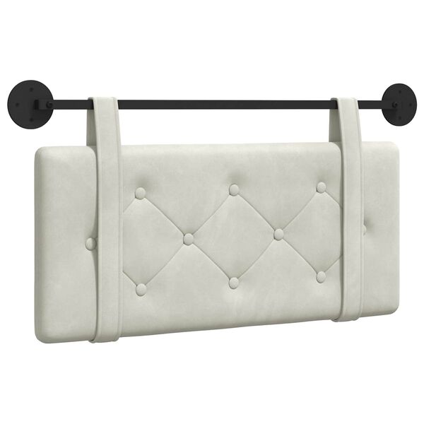 vidaXL Cabeceira Suspensa Creme 90 x 55 x 5 cm Veludo