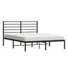 vidaXL Estrutura de cama com cabeceira 135x190 cm metal preto