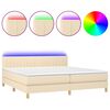 vidaXL Cama box spring c/ colch&atilde;o e LED 80x200 cm tecido cinza-escuro
