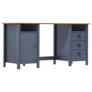 vidaXL Secret&aacute;ria Hill 150x50x74 cm pinho maci&ccedil;o cinzento