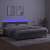 vidaXL Cama box spring c/ colch&atilde;o/LED 180x200 cm veludo cinzento-claro
