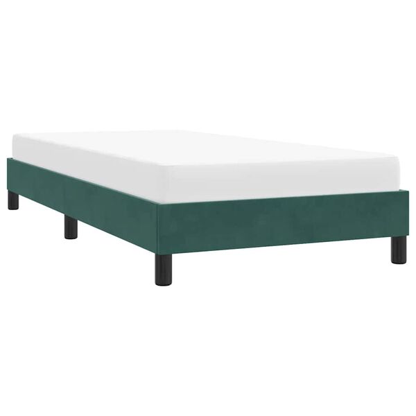 vidaXL Estrutura de cama sem colchão 90x220 cm veludo verde-escuro