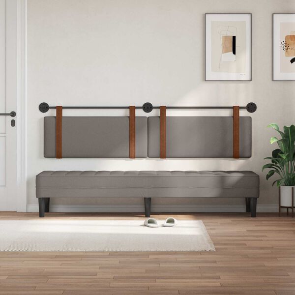 vidaXL Cabeceira Suspensa Liso Cinzento-acastanhado 210 x 55 x 5 cm