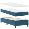 vidaXL Cama Box Spring LED com colch&atilde;o Azul Escuro 80 x 200 cm tecido