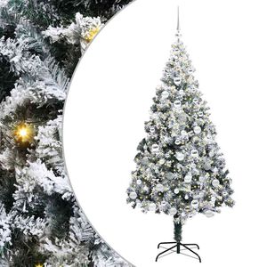 vidaXL &Aacute;rvore de Natal Artificial Branco 180 cm PVC, A&ccedil;o e Pl&aacute;stico