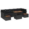 vidaXL Conjunto de Sof&aacute; de Jardim 8 unid. Preto e Marrom