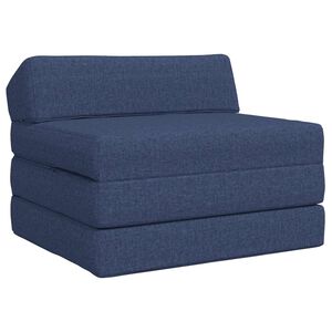 vidaXL Sof&aacute; Cama Dobr&aacute;vel Azul 200 x 70 x 10 cm Tecido