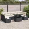 vidaXL Conjunto de Sofá de Jardim com almofada 8 pcs Preto e Creme