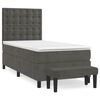 vidaXL Cama com molas/colch&atilde;o 90x190 cm veludo cinza-escuro