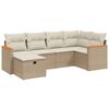 vidaXL 6 pcs conjunto de sof&aacute;s p/ jardim com almofad&otilde;es vime PE bege